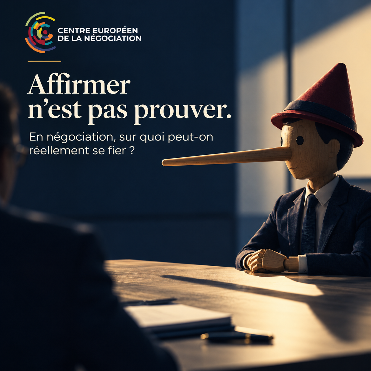Pinocchio, au long nez, illustre l’idée qu’une affirmation ne prouve pas qu’elle est vraie.